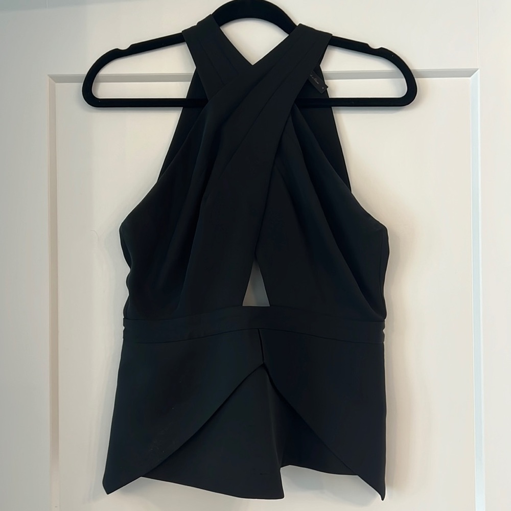 Size S Open Back BCBGMaxAzria Black Top